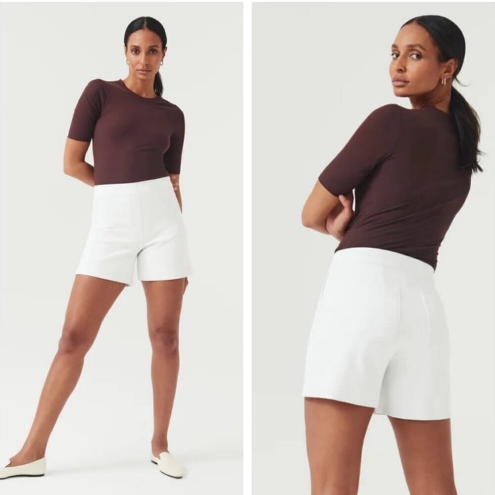 Spanx On-the-Go 6"  White Shorts Size XL NWOT